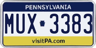 PA license plate MUX3383