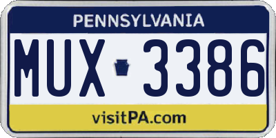 PA license plate MUX3386