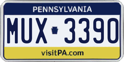 PA license plate MUX3390