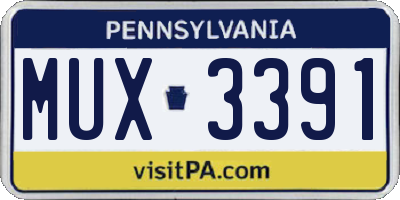 PA license plate MUX3391