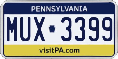 PA license plate MUX3399