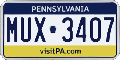 PA license plate MUX3407