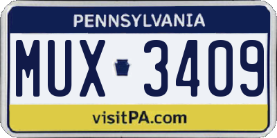 PA license plate MUX3409