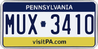 PA license plate MUX3410