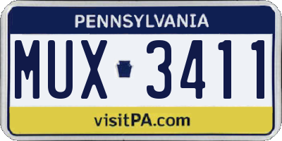 PA license plate MUX3411