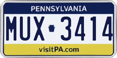 PA license plate MUX3414