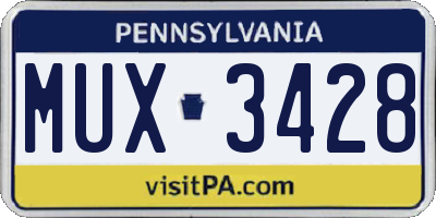 PA license plate MUX3428