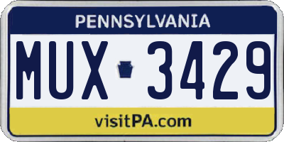 PA license plate MUX3429
