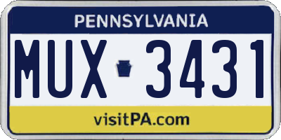 PA license plate MUX3431