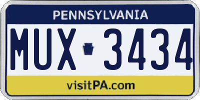 PA license plate MUX3434