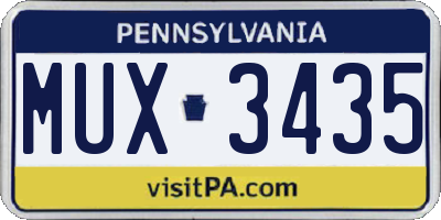 PA license plate MUX3435