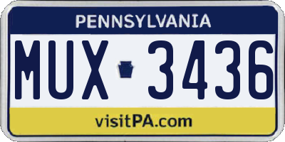 PA license plate MUX3436