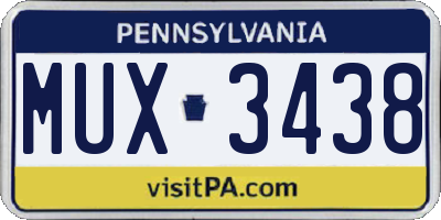 PA license plate MUX3438