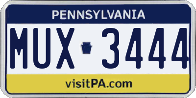 PA license plate MUX3444