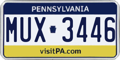 PA license plate MUX3446