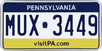 PA license plate MUX3449