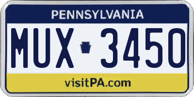 PA license plate MUX3450