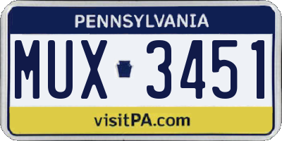 PA license plate MUX3451