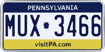 PA license plate MUX3466