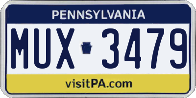 PA license plate MUX3479