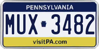 PA license plate MUX3482