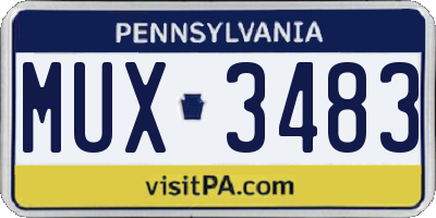 PA license plate MUX3483