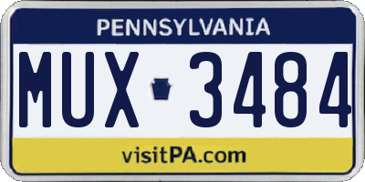 PA license plate MUX3484