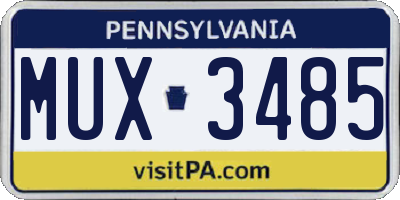 PA license plate MUX3485