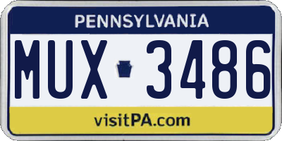 PA license plate MUX3486