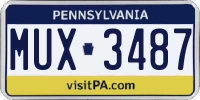 PA license plate MUX3487