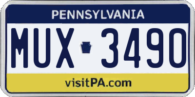 PA license plate MUX3490