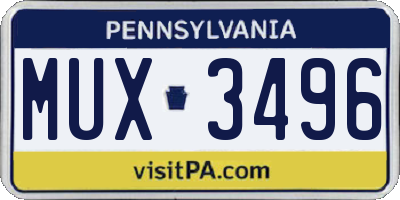 PA license plate MUX3496