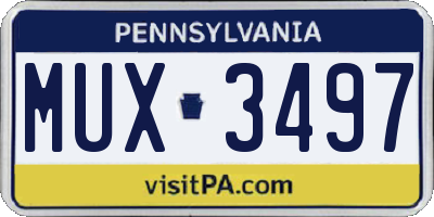 PA license plate MUX3497