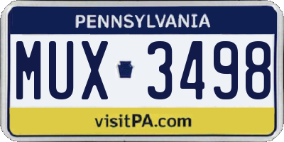 PA license plate MUX3498