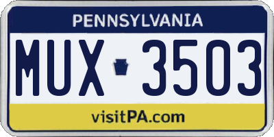 PA license plate MUX3503