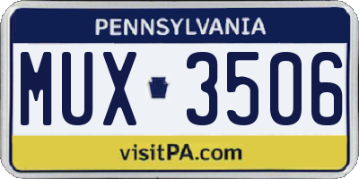 PA license plate MUX3506