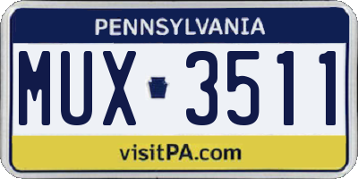 PA license plate MUX3511