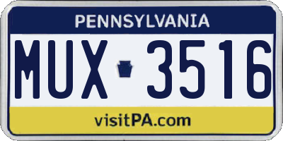 PA license plate MUX3516