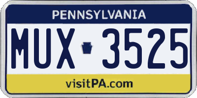 PA license plate MUX3525
