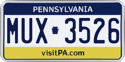 PA license plate MUX3526