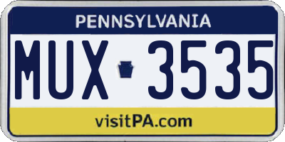 PA license plate MUX3535