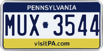 PA license plate MUX3544