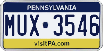 PA license plate MUX3546