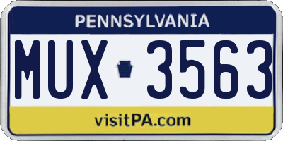 PA license plate MUX3563