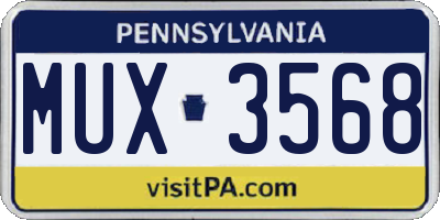 PA license plate MUX3568