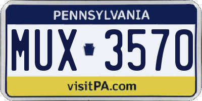 PA license plate MUX3570