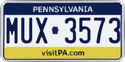 PA license plate MUX3573