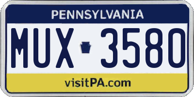 PA license plate MUX3580