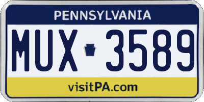 PA license plate MUX3589