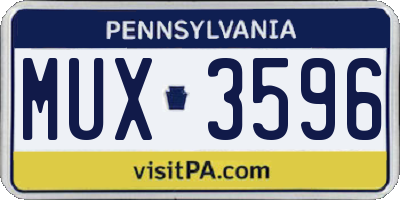 PA license plate MUX3596